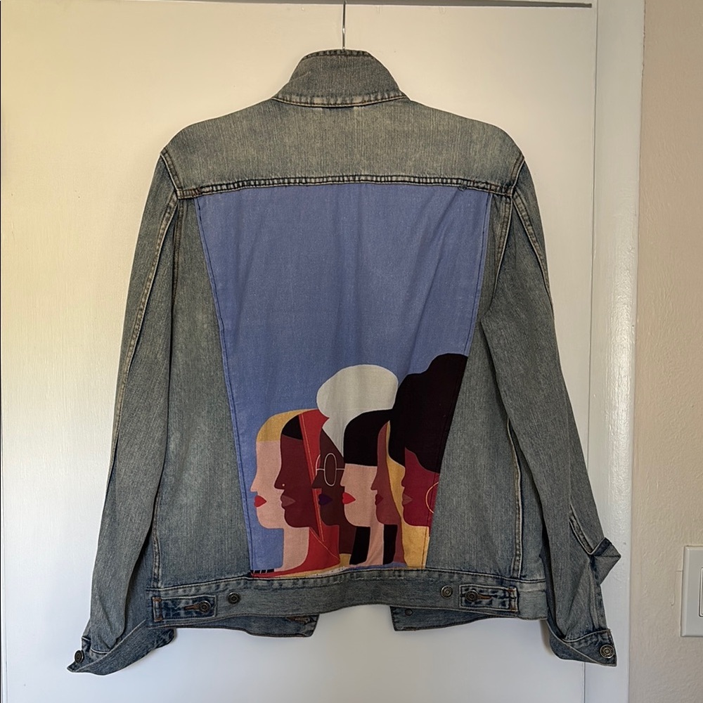 Artistic Denim Jacket with Colorful Design